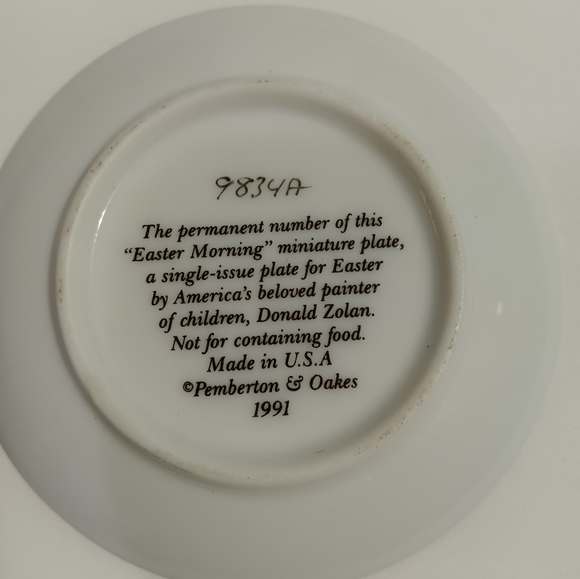 Miniature Plate "Easter Morning" by Donald Zolan - Picture 2 of 2